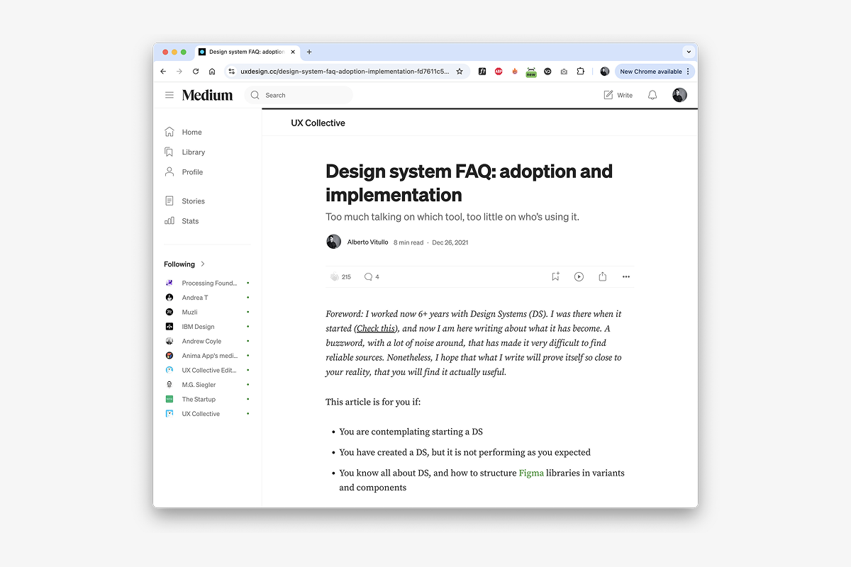 Design System FAQ: Adoption and Implementation article preview
