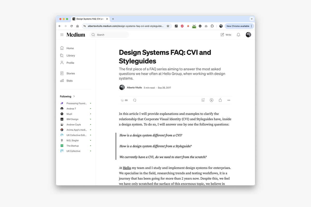 Design Systems FAQ: CVI and Styleguides article preview